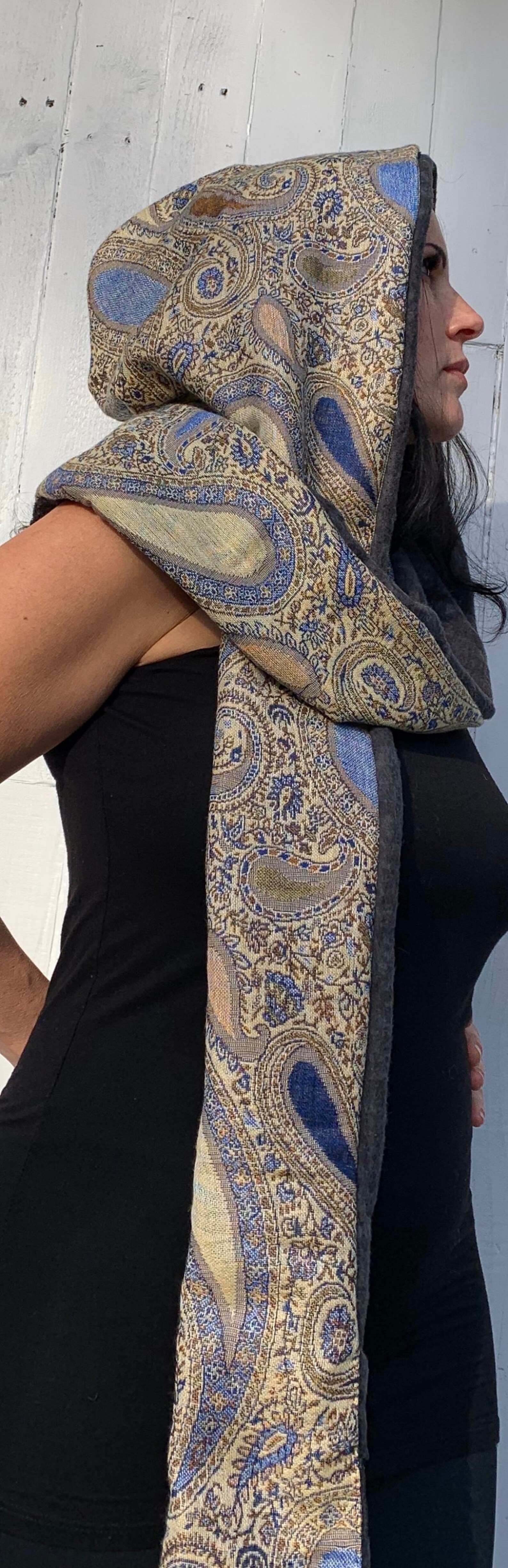 Festival Pashmina Spirit Hood. Gypsy hooper EDM Hoodie Scarf Etsy