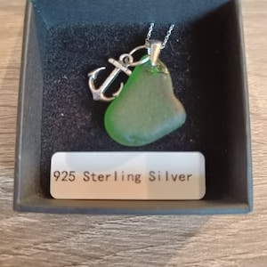 Full sterling silver sea glass pendant 925.