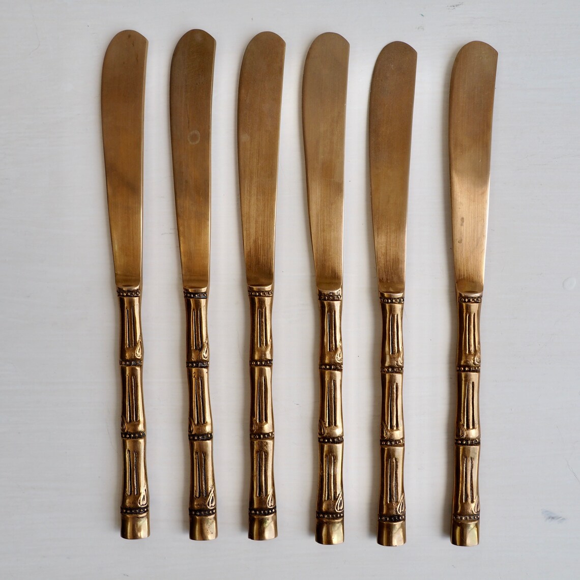 Vintage brass butter/ fish knives butter knives vintage Etsy