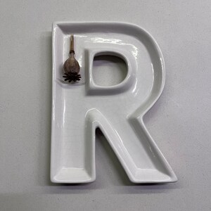 Vintage White Ceramic Letter R , Vintage White Alphabet Letter R ...