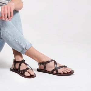 MENS LEATHER SANDALS,  strappy sandals men, summer shoes &quot;Zeus&quot;