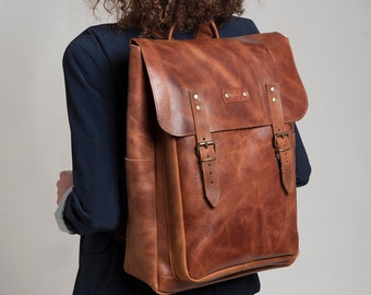 LARGE TRAVEL BACKPACK bag weekender bag full grain leather backpack men women