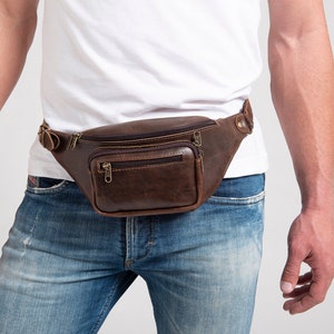 HIP BAG LEATHER, waist wallet bag, unisex hip wallet, leather fanny pack men, hip bag women zdjęcie 1
