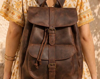Black Leather Rucksack “Aether”