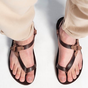 Handmade Leather Mens Sandals: Greek Summer Shoes
