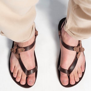 SANDALES POUR HOMMES EN CUIR sandales d'été pour hommes faites à la main en Grèce en cuir véritable « Alexander »