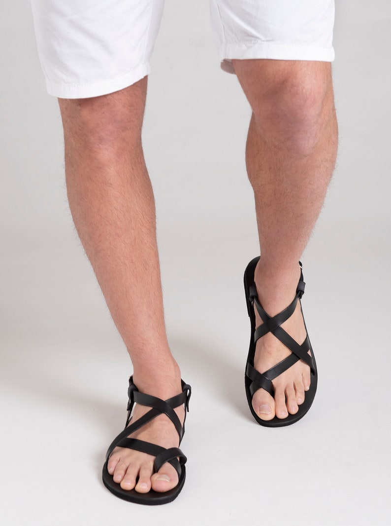 SANDALES EN CUIR POUR HOMMES, chaussures d'été à lanières pour hommes Zeus image 2