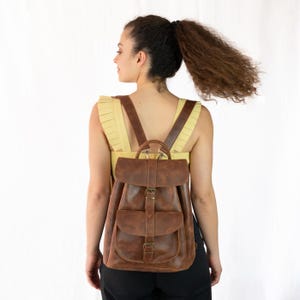 Full Grain Leather Backpack: Handmade Cowhide Travel Bag