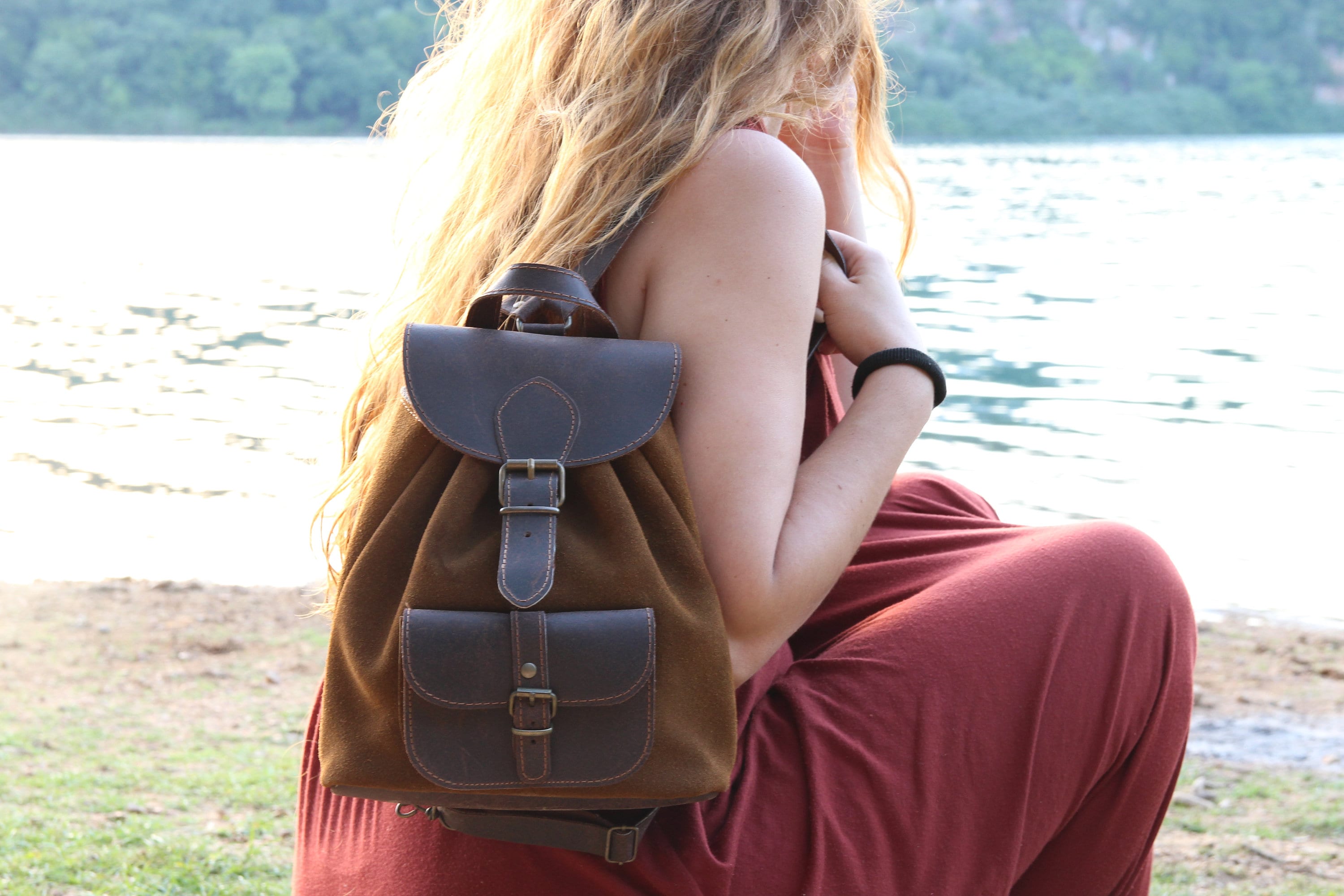 Cool Trendy Mini Backpack - Caramel Leather Ivy Mini Backpack - Wild Oak Soft Grain Leather main image 2