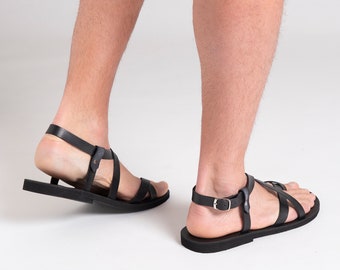 Sandalias griegas de cuero hechas a mano: zapatos de verano para