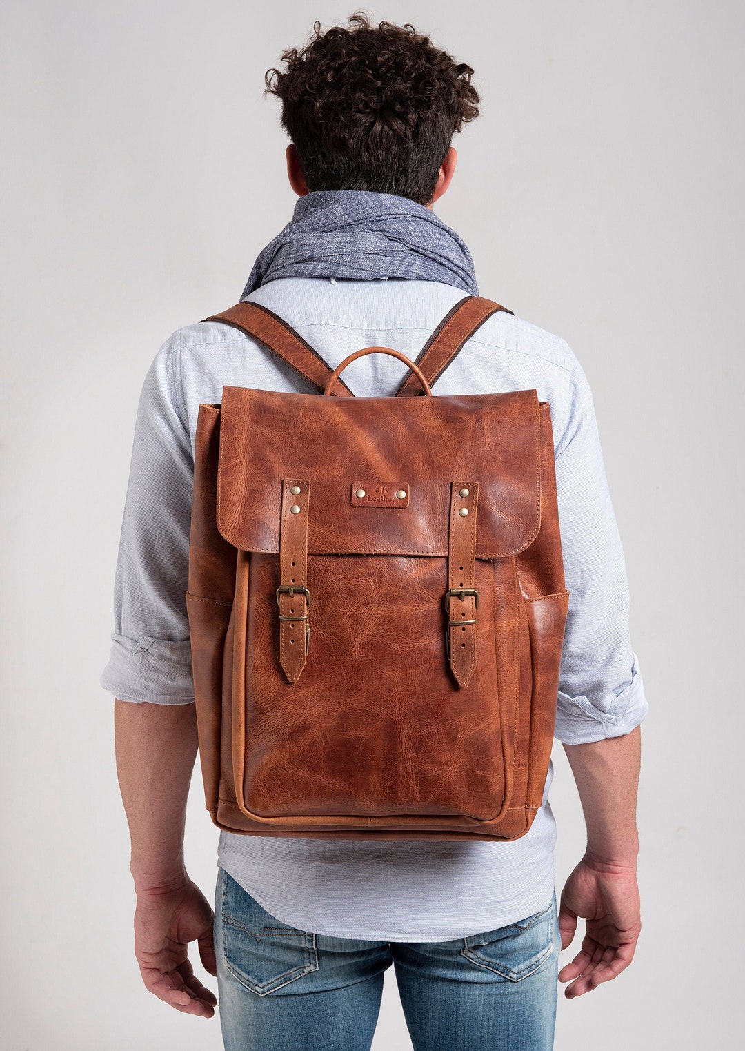 LARGE BACKPACK MEN Bag Weekender Bag Full Grain Leather - Etsy