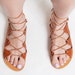 LEATHER GLADIATOR SANDALS tie- up sandals knee high rope sandals roman sandals real leather 'Kyma' 