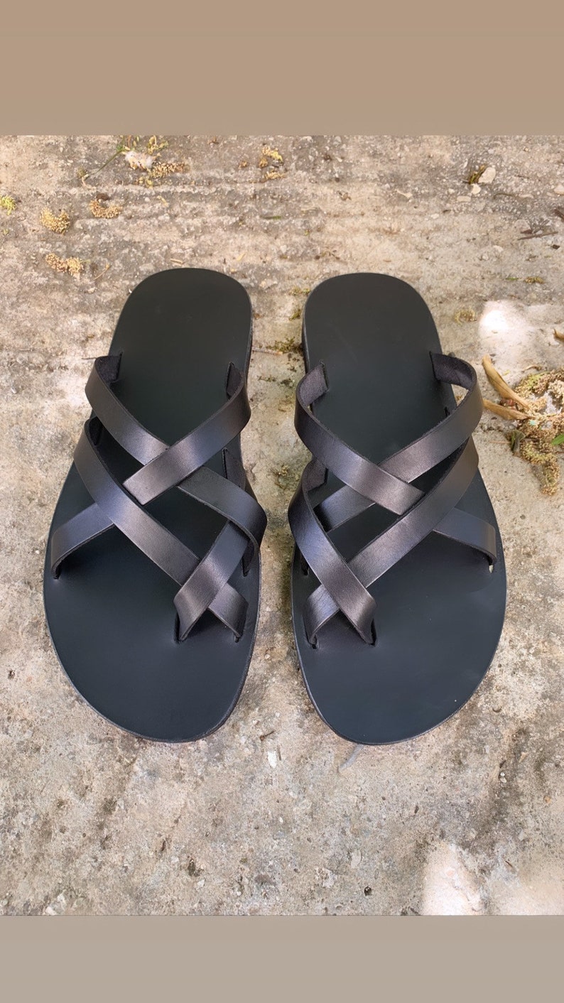 MENS LEATHER SANDALS, strappy summer shoes men Pyrros image 10