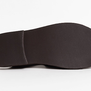 BROWN SLIDES MEN, genuine leather summer shoes men "Homeros" image 5