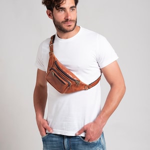 HIP BAG LEATHER, waist wallet bag, unisex hip wallet, leather fanny pack men, hip bag women zdjęcie 8