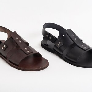 MENS LEATHER SANDALS slingback sandals summer shoes men "Atlas" image 5