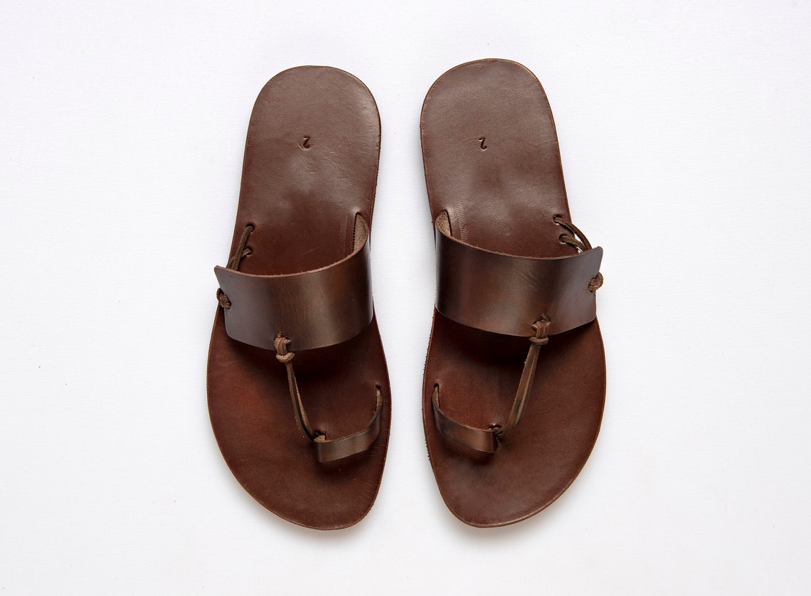 RING TOE SANDALS Men Leather Sandals Mens Greek Handmade - Etsy