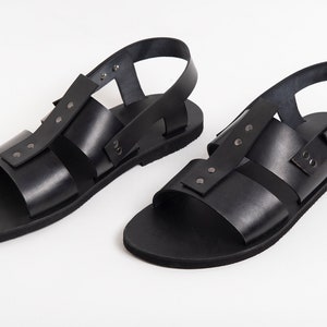 MENS LEATHER SANDALS slingback sandals summer shoes men "Atlas" image 6