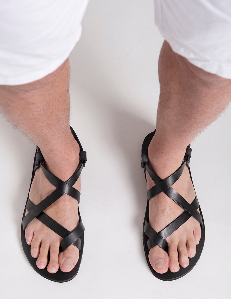 SANDALES EN CUIR POUR HOMMES, chaussures d'été à lanières pour hommes Zeus image 1
