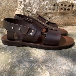 MENS LEATHER SANDALS slingback sandals summer shoes men "Atlas" image 8