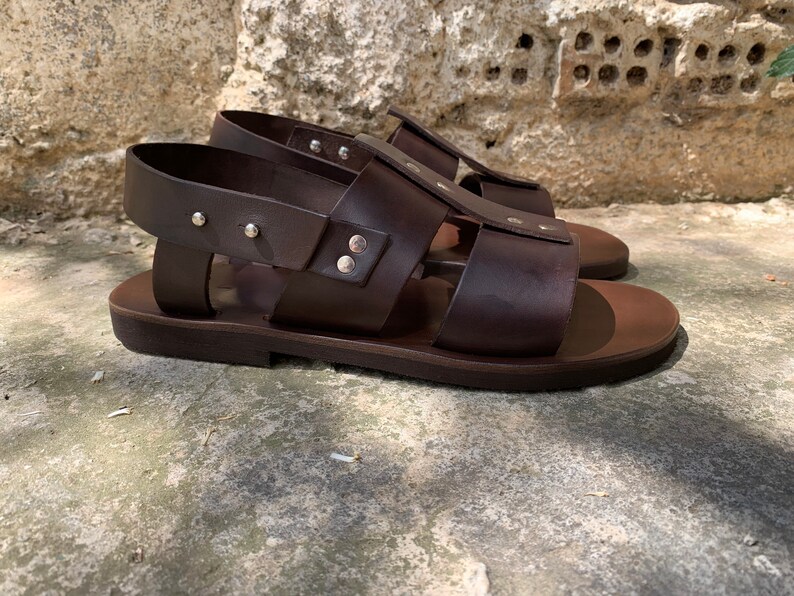 MENS LEATHER SANDALS slingback sandals summer shoes men "Atlas" image 8
