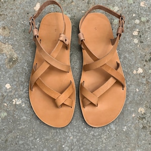STRAP SANDALS MENS, Greek leather sandals for men strappy summer shoes men "Zeus"