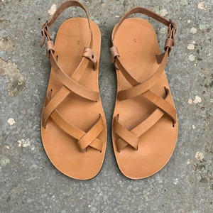 STRAP SANDALS MENS, Greek leather sandals for men strappy summer shoes men "Zeus"