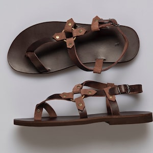 MENS SANDALS LEATHER men shoes summer sandals handmade in Greece genuine leather Alexander image 2