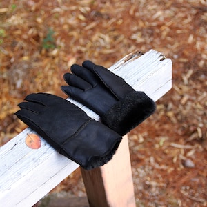 GANTS EN CUIR GANTS D'HIVER EN PEAU DE MOUTON EN CUIR MARRON image 6