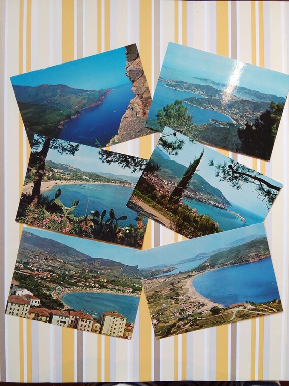 Vintage postcards from Tuscany Elba Island Italy Set of 6 Etsy
