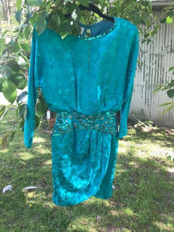 Vintage Turquoise Silk Dress