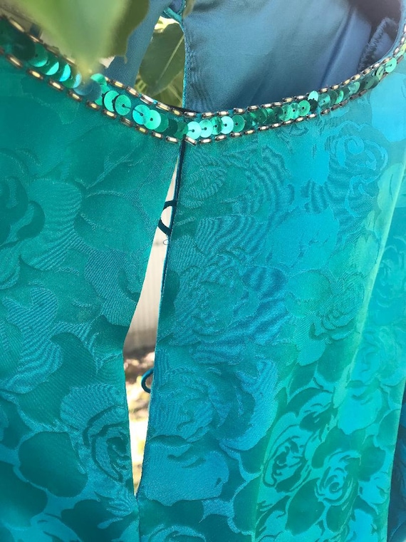 Vintage Turquoise Silk Dress - image 2