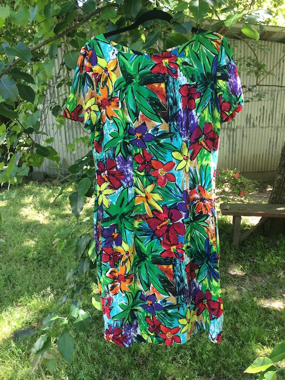 Rayon Summer Flower Frock - image 1