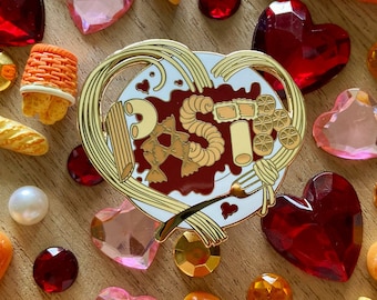 Pasta Love - Italian Food - Noodles - Hard Enamel Pin - Bowtie - Wagon Wheel - Rotini - Spaghetti - Rigatoni - Penne - Dinner - Food - Carbs