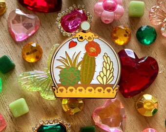 Happy Home Terrarium - Hard Enamel Pin - Lapel Pin - Accessories - Badge - Brooch - Design - Art - Cacti - Succulents - Garden - Plants