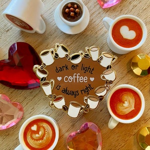 Coffee Love - Hard Enamel Pin - Lapel Pin - Hot Drinks - Comfort Food - Dark - Light - Bitter - Sweet - Accessories - Brooch - Gift - Drinks