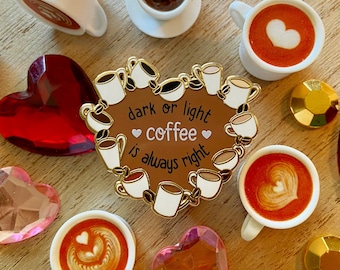 Coffee Love - Hard Enamel Pin - Lapel Pin - Hot Drinks - Comfort Food - Dark - Light - Bitter - Sweet - Accessories - Brooch - Gift - Drinks