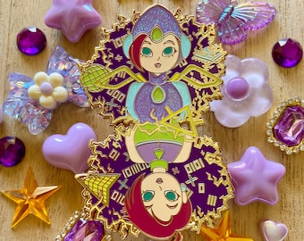 Technology Fairy - Fantasy Pin - Hard Enamel Pin - Lapel Pin - Accessories - Art - Princess - Fan Art - Large - Glitter - Magic - 2000s
