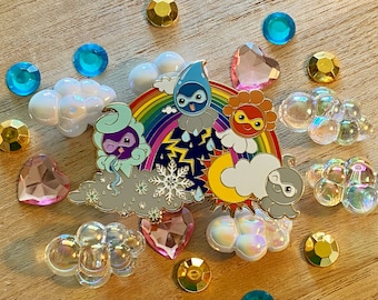 Weather Buddies - Castform - Fantasy Pin - Pokemon - Hard Enamel Pin - Lapel Pin - Anime - Accessories - Art - Large - Fan Art - Color