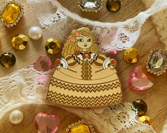 Golden Infanta 1656 - Hard Enamel Pin - Lapel Pin - Accessories - Badge - Brooch - Design - Art History - Princess - Las Meninas - Spain