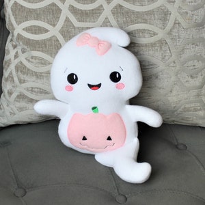 Halloween ghost pink plush stuffed decor- Ghost plushie toy- Halloween Sofa couch decorative pillow