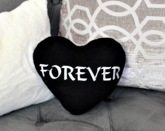 black heart pillow