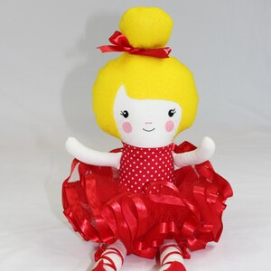 Handmade Crochet Nutcracker Ballerina Doll – Red Dress Christmas Doll, Gift for Kids main image 1