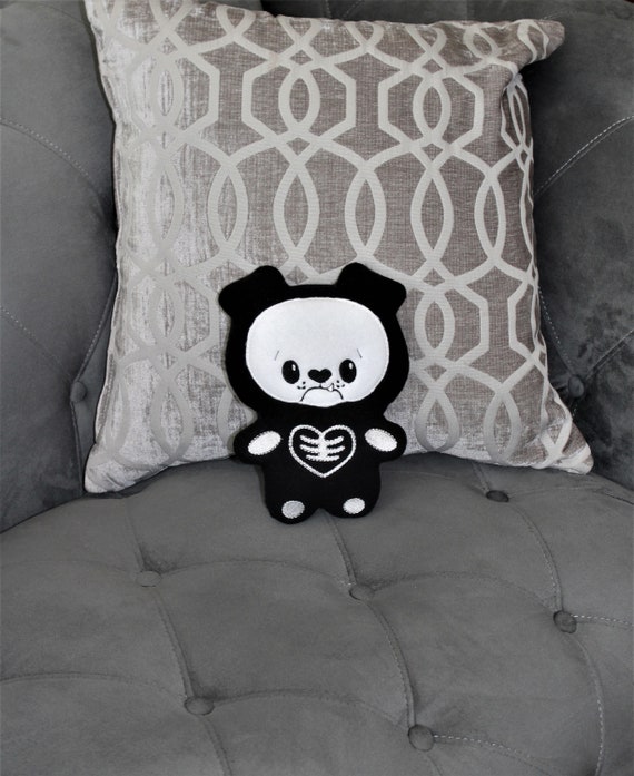 Goth Halloween Black 9 Skeleton Dog Plush Baby Pillow Skeleton Stuffed Animal Gothic Sofa or Couch Pillow Decor gothic Room Decoration Etsy