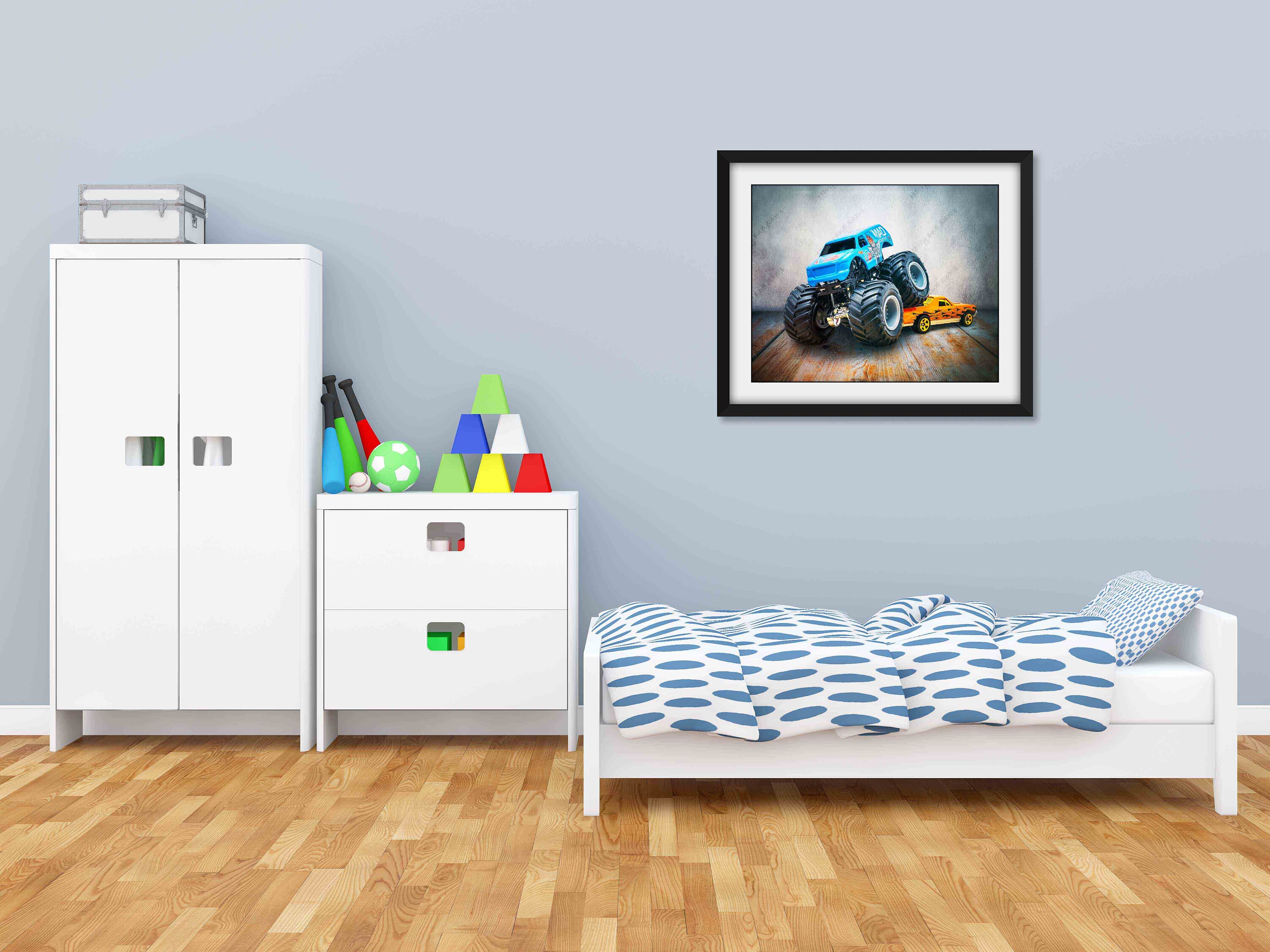 Monster Truck Wall Art Art Monster Truck Themed Room Decor Etsy