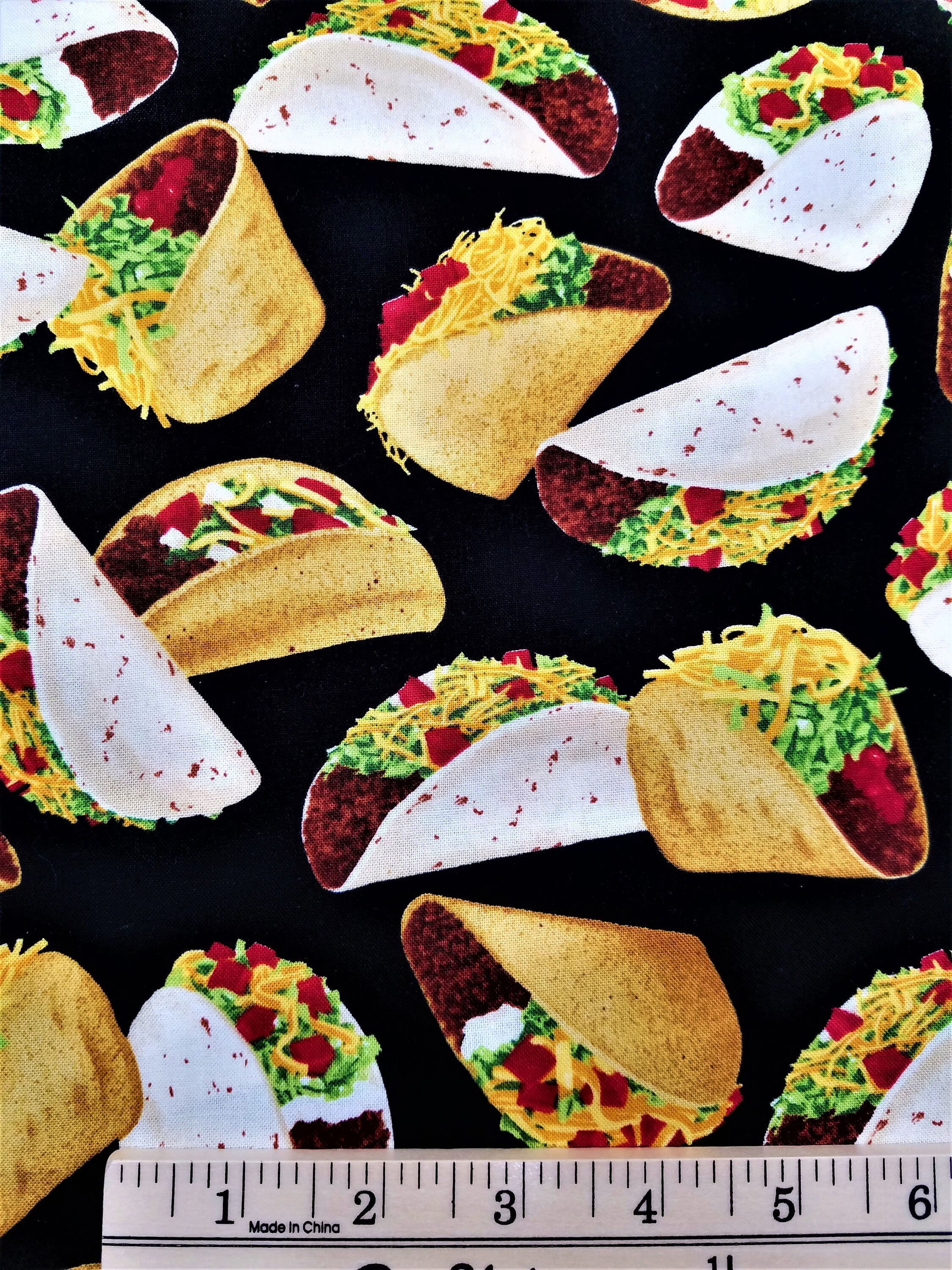 Taco Cotton Quilting Fabric Novelty Food Sold by the 1/2 Etsy