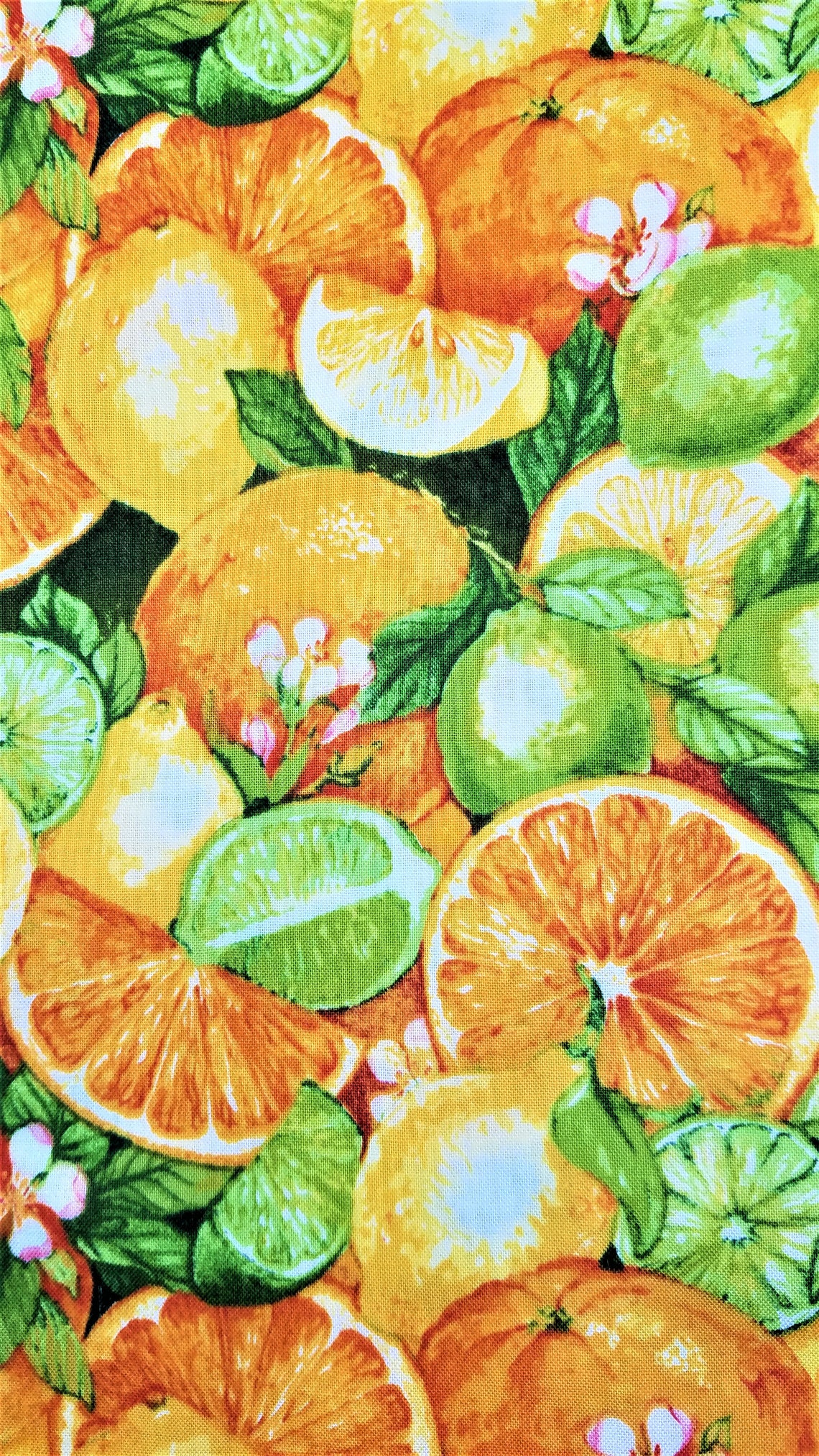 Citrus Fruits Oranges Lemons Limes Cotton Novelty Quilting Etsy
