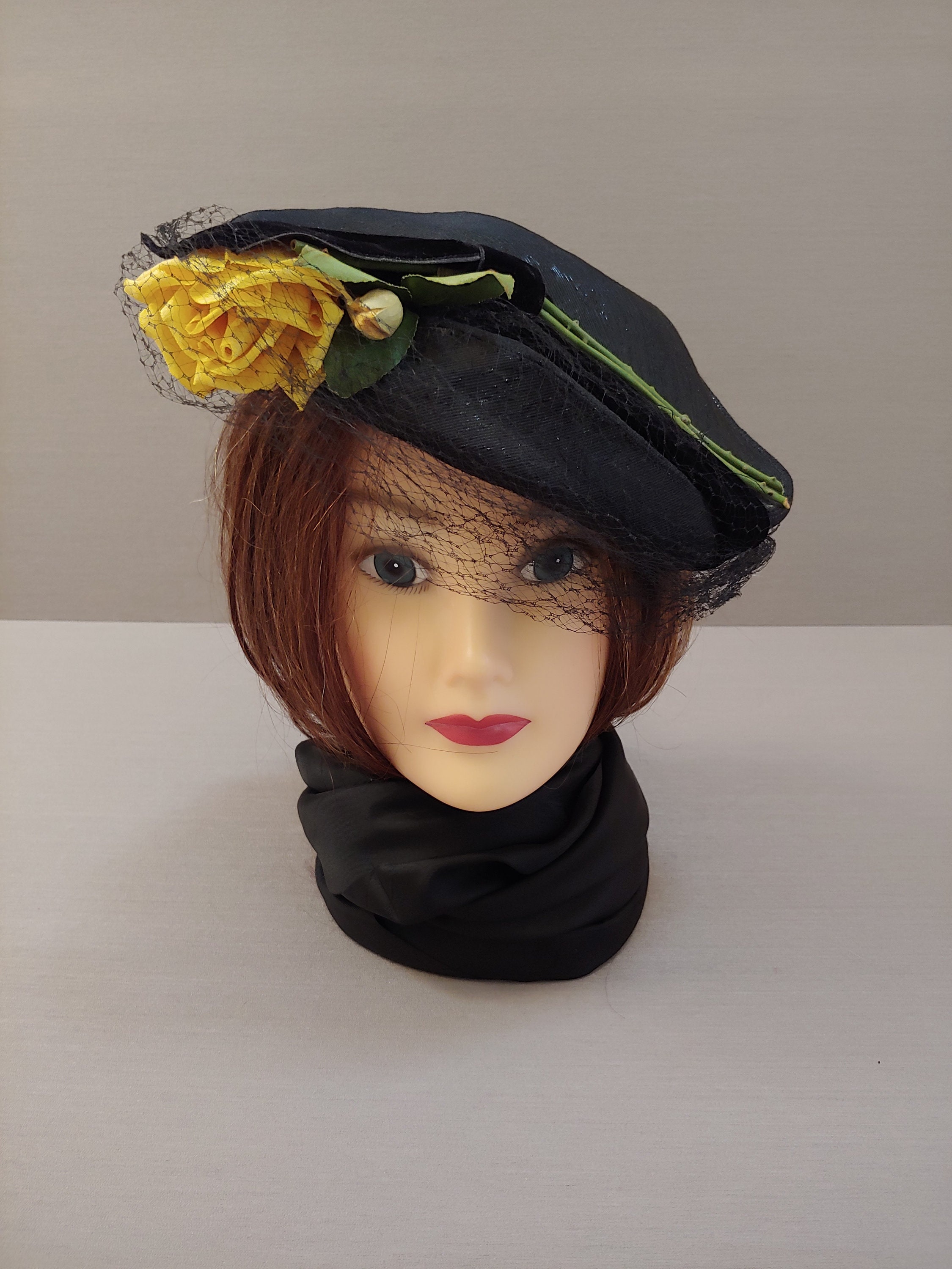 Women\'s‎ 1940s antique Gage blue hat size 22 Gage Vintage Hats - Etsy main image 3