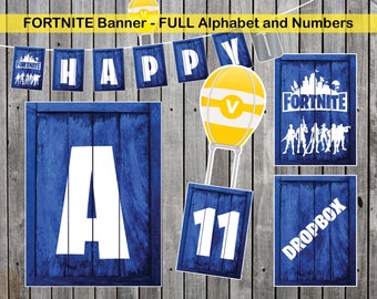 Coloriage Fortnite Etsy - fortnite banner full alphabet numbers 8 word dividers