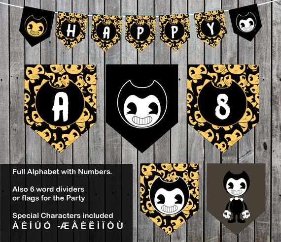 Bendy And The Ink Machine Banner FULL Alphabet Numbers and | Etsy
